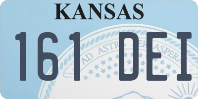 KS license plate 161DEI
