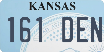 KS license plate 161DEN