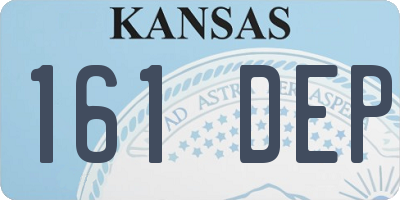 KS license plate 161DEP