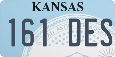 KS license plate 161DES