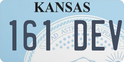 KS license plate 161DEV