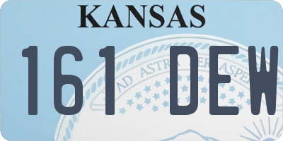KS license plate 161DEW