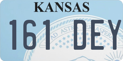 KS license plate 161DEY
