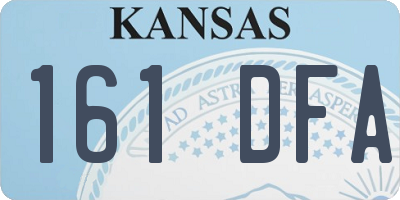 KS license plate 161DFA