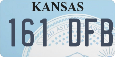 KS license plate 161DFB
