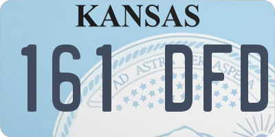 KS license plate 161DFD