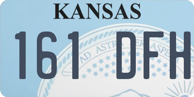 KS license plate 161DFH