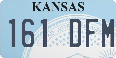 KS license plate 161DFM