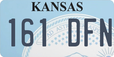 KS license plate 161DFN