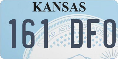 KS license plate 161DFO