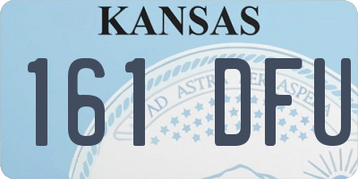 KS license plate 161DFU