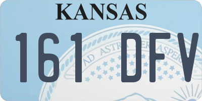 KS license plate 161DFV