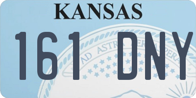 KS license plate 161DNY