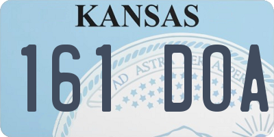 KS license plate 161DOA