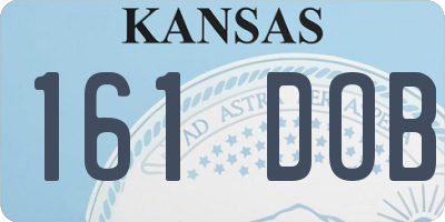 KS license plate 161DOB