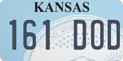 KS license plate 161DOD