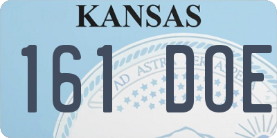 KS license plate 161DOE