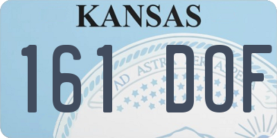 KS license plate 161DOF