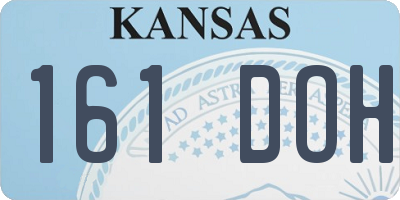 KS license plate 161DOH