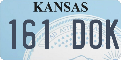 KS license plate 161DOK