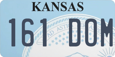KS license plate 161DOM