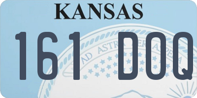 KS license plate 161DOQ