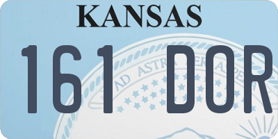 KS license plate 161DOR