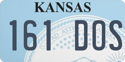 KS license plate 161DOS