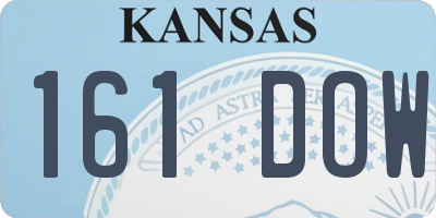 KS license plate 161DOW