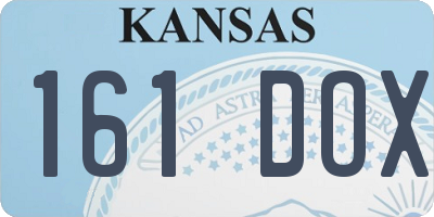 KS license plate 161DOX