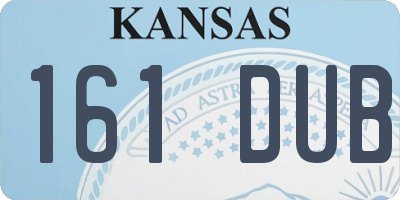 KS license plate 161DUB