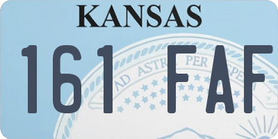 KS license plate 161FAF