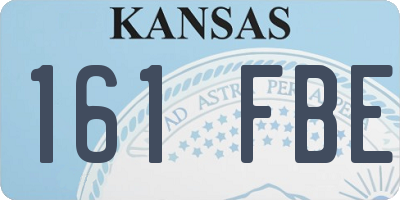 KS license plate 161FBE