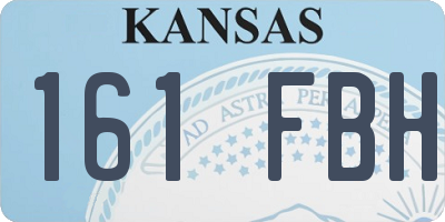 KS license plate 161FBH