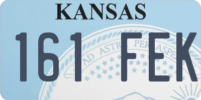 KS license plate 161FEK