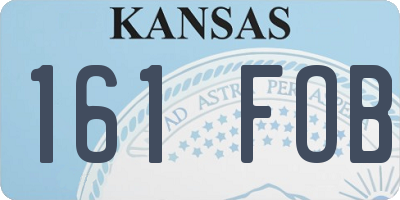 KS license plate 161FOB