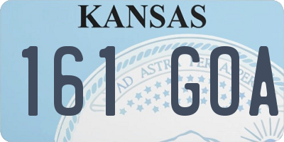 KS license plate 161GOA