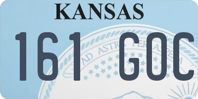 KS license plate 161GOC