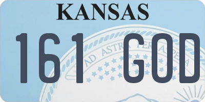 KS license plate 161GOD