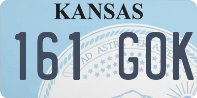 KS license plate 161GOK