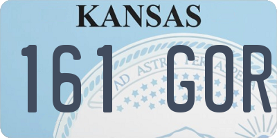 KS license plate 161GOR