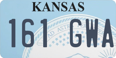 KS license plate 161GWA