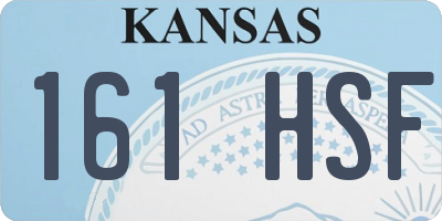 KS license plate 161HSF