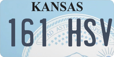 KS license plate 161HSV