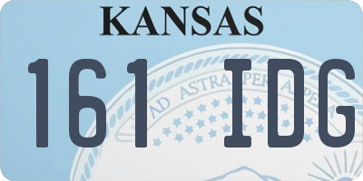 KS license plate 161IDG