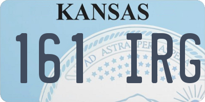 KS license plate 161IRG