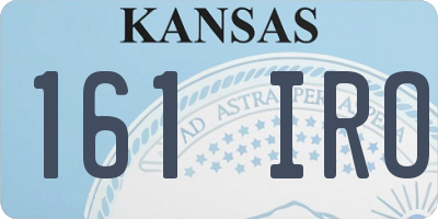 KS license plate 161IRO
