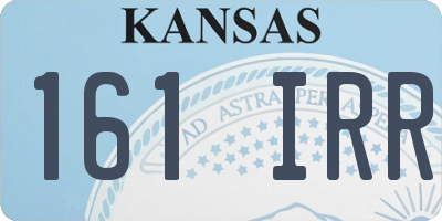 KS license plate 161IRR
