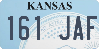 KS license plate 161JAF