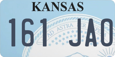 KS license plate 161JAO
